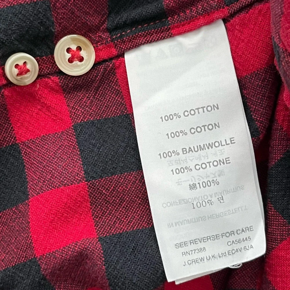 J crew oxford buffalo plaid size L slim plaid long sleeve shirt